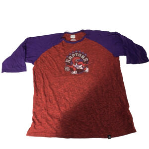 Men's Majestic Toronto Raptors XL Red Purple Raglan Jersey